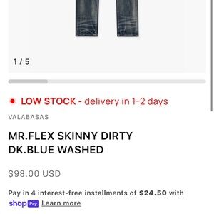 Valabasas Men's Skinny Jeans - Dirty Dark Blue Wash